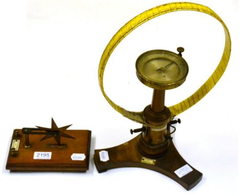 Brady & Martin Two Electrical Demonstration Instruments (i) with compass mounted inside circular electric coil (ii) with copp
