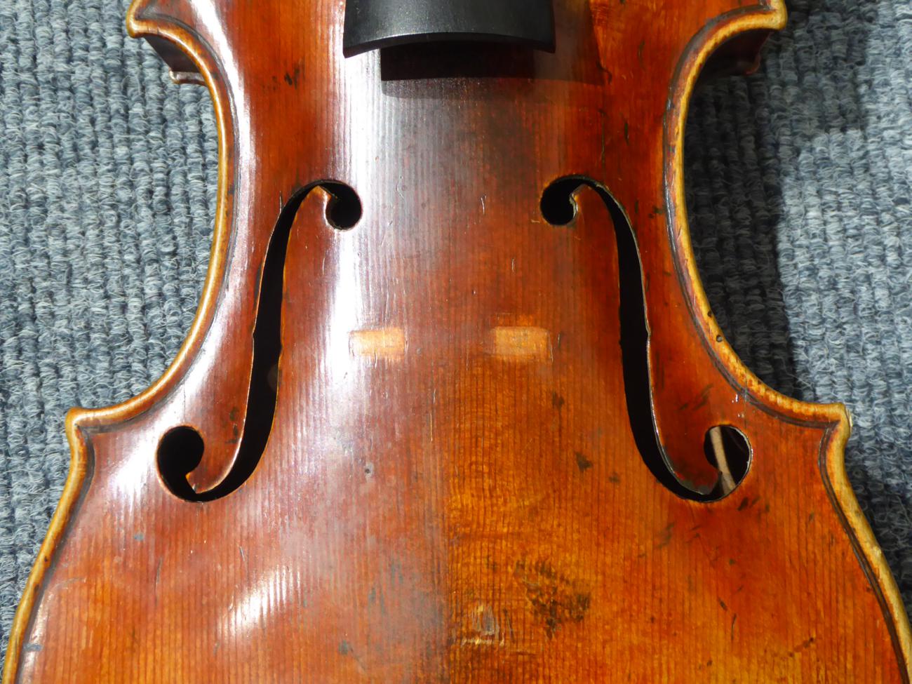 Violin with 14'' two piece back, 6.375'' upper bout width, 4.75