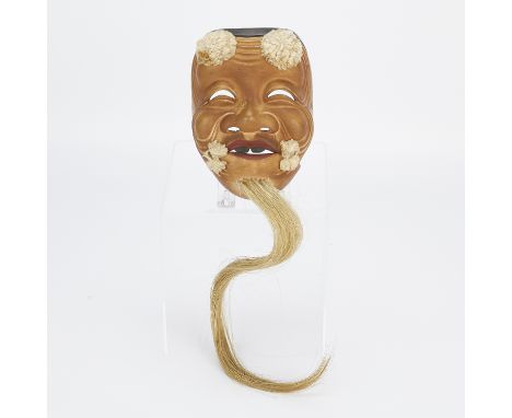Kano Tessai (Japanese, 1845-1925). A carved and polychromed Noh mask of Okina, Meiji or Taisho era, 19th to early 20th centur