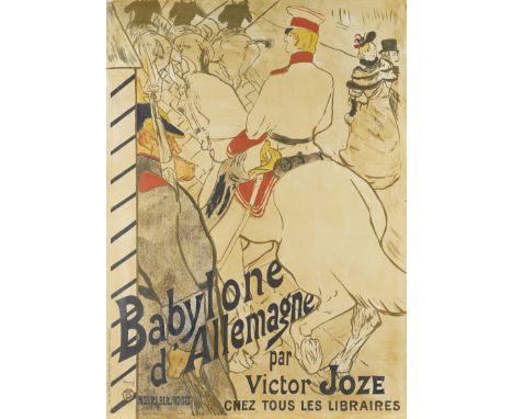 Henri de Toulouse-Lautrec (French, 1864-1901). Lithograph poster on board titled "Babylone d'Allemagne (The German Babylon)" 