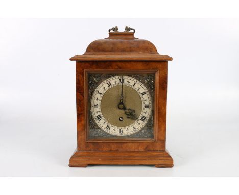 Astral Coventry walnut cased bracket or mantle clock, the dial with Roman numeral chapter ring, 35cm tall 