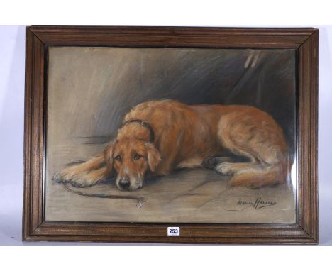 MARION RODGER HAMILTON HARVEY&nbsp;(Scottish, 1886-1971) *ARR*,&nbsp; Resting dog,&nbsp; signed pastel drawing 46cm x 66cm 