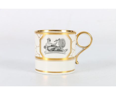 Barr Flight Barr Worcester cabinet cup decorated with classical scenes and gilded bands, impressed BFB mark to base, 6cm tall