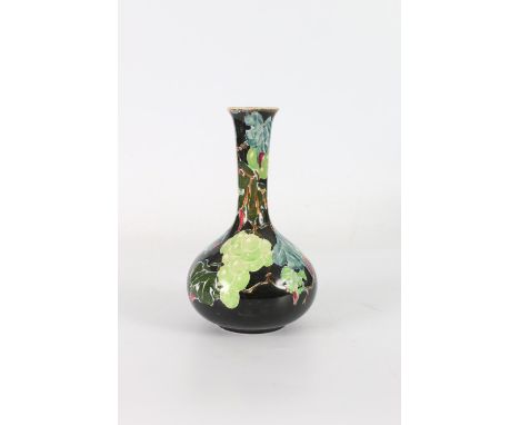 Scottish Pottery, Richard Amour 1900-1949 for Bough Studio Pottery of Edinburgh, a hand painted bottle vase decorated with gr