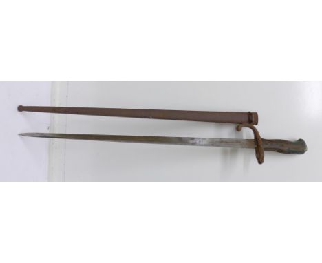 A French bayonet and scabbard