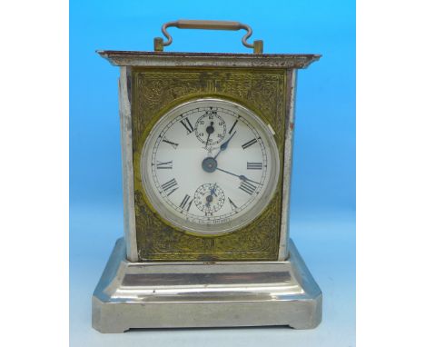 A German metal carriage clock, K.C.Co. - Germany