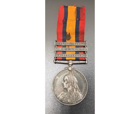 QUEEN VICTORIA SOUTH AFRICA CAMPAIGN MEDALnamed to 7030 Tpr: A.McCombie. Brabant's Horse, with three bars Cape Colony, Belfas