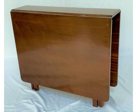 STAINED TEAK DROP FLAP DINING TABLEwith gate leg action, 83cm wide 