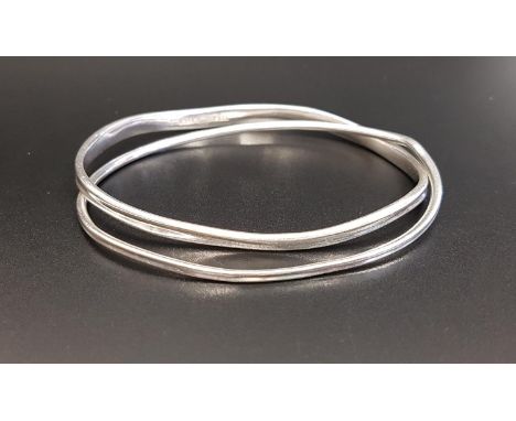 GEORGE JENSEN SILVER MARCIA BANGLEthe double entwined bangle Designed by Vivianna Torun Bülow-Hübe and numbered 618B, size la