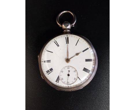 GEORGE V SILVER POCKET WATCH the white enamel dial with Roman numerals and subsidiary seconds dial, London hallmarks for 1917