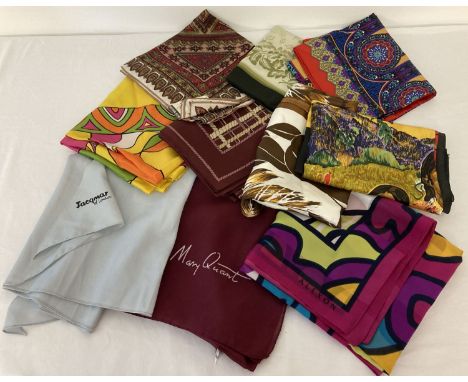 10 vintage scarves to include Alexon, Mary Quant and Jacqmar.  
