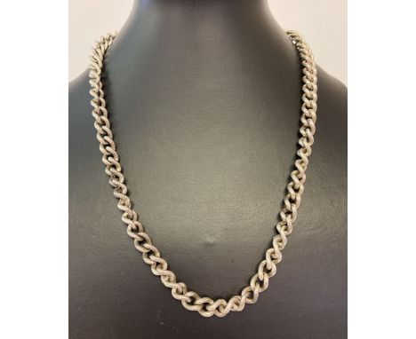 A heavy weight solid curb chain necklace with lobster style clasp. Approx. 20 inches long. 925, scales mark and makers initia