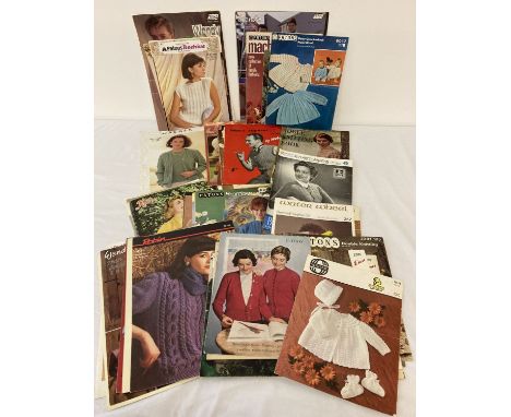 A collection of vintage knitting patterns, dating from the 1950's, to include Wolsey, Vogue &amp; Jaeger  