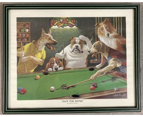 "Jack The Ripper" by Arthur Sarnoff, print by Arthur A. Kaplan Co, NY. Framed and glazed. Frame size approx. 29.5cm x 37.5cm.