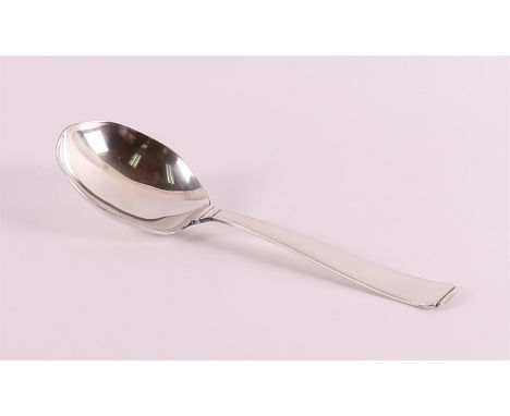 A second grade 835/1000 Art Deco silver custard spoon, ca. 1930, 133.5 grams, length 23 cm.