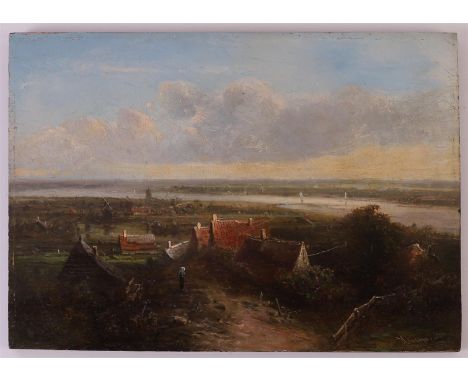 Kluijver, Pieter Lodewijk F (Amsterdam 1816-1900) "Summer river landscape", signed in full, oil paint/panel, h 22.5 x w 33 cm