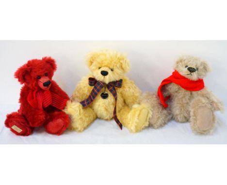 THREE DEAN'S RAG BOOK CO. LIMITED EDITION TEDDY BEARS
comprising Traditional Ted - No.13 of 45; Suzy - No.9 of 20; and Cherry