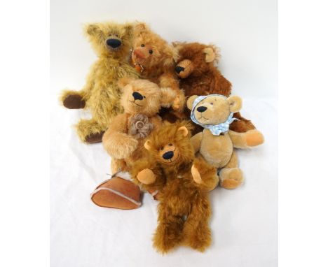 SIX STEINER PLUSH TEDDY BEARSall with articulated joints (6)