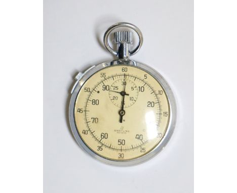 VINTAGE 'BREITLING 1/5' STOPWATCHthe movement marked '7 seven jewels unadjusted Swiss' and inner backplate numbered '1041764'