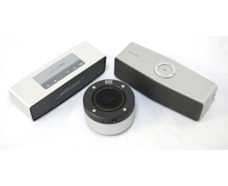 SELECTION OF PORTABLE SPEAKERScomprising Bose Soundlink Mini with charging cradle and power adaptor; LG Music Flow Portable B