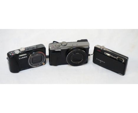 SELECTION OF THREE DIGITAL COMPACT CAMERAScomprising PANASONIC LUMIX DMC-TZ30; PANASONIC LUMIX DMC-TZ80 (with 16GB memory car