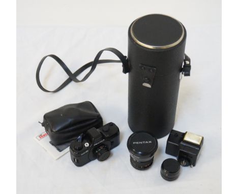PENTAX AUTO 110 FILM CAMERAwith case, a selection of lenses and user manual