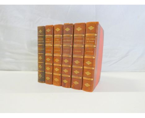 BORROW GEORGE.&nbsp; Works. 5 uniform vols. with etched frontis. Half red leather. Various dates; also George Borrow, Romano 