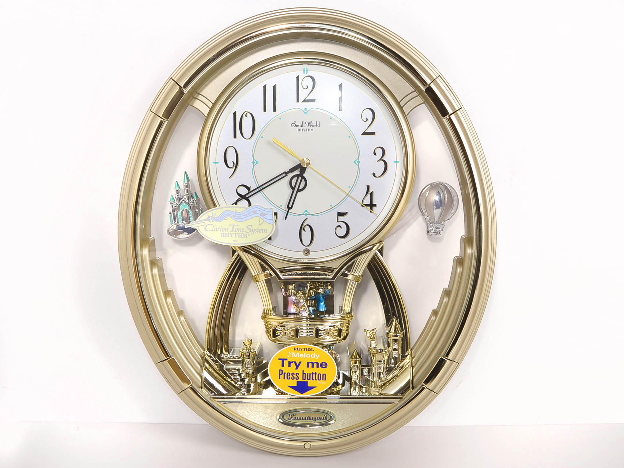 Rhythm Small World Magic Motion Musical Wall Clock 6 Songs 4MH736WD18