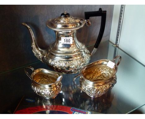 Three piece silver plated tea service