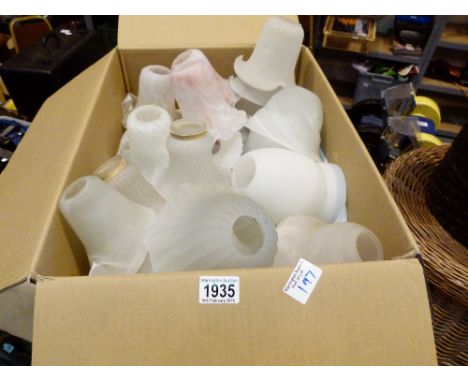 Three boxes of mixed set glass light shades