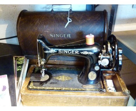 Vintage hand powered Singer sewing machine