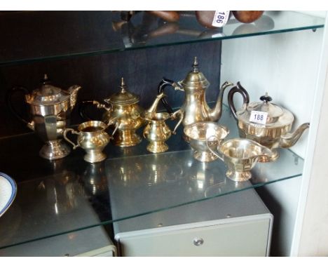 Eight pieces of silver plated tea service