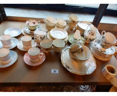 Shelf of assorted ceramics including Royal Worcester and Wedgwood