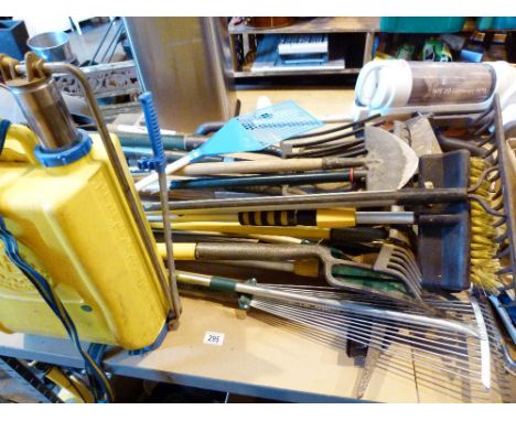 Large quantity of garden tools