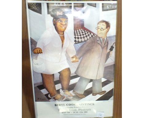 Two coloured posters, 'Beryl Cook Paintings Opening Exhibition, Theatre Royal, Plymouth, May 5th - June 12th 1982', both sign
