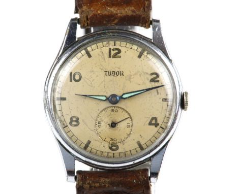 A Rolex Tudor  gentleman's stainless steel wristwatch, the signed dial with Arabic numeral and baton hour markers, dagger han