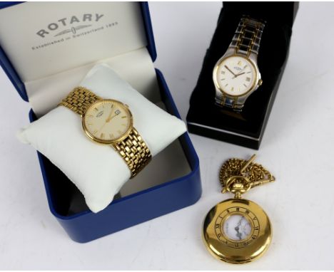 Rotary, a gentleman's reference 11053 bi-metal wristwatch with white enamel dial and date at three, fitted with a quartz move