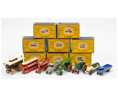 Matchbox Models of Yesteryear Group of 1950's issue cars - Including (1) Y10 Grand Prix Mercedes; (2) Y1 Allchin Traction Eng