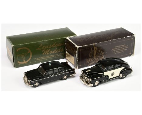 White Meatal pair 1/43rd scale (1) Lansdowne Models 1/43rd LDM6B 1961 Wolseley 6 - 110 Police Car - black with grey interior,