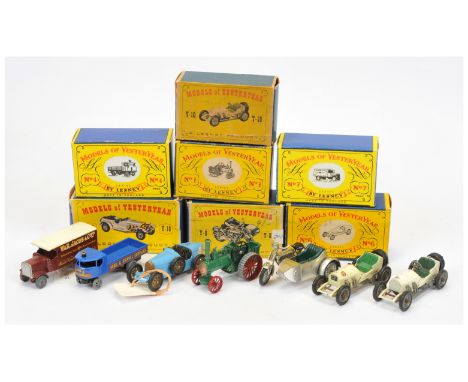 Matchbox Models of Yesteryear Group of 1960's issue Vehicles. Including (1) Y6 Supercharged Bugatti Type 35 New Model; (2) No