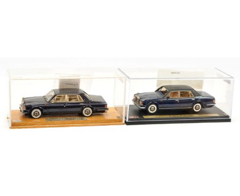 FYP Creations 1/43rd scale - a pair of Rolls Royce Silver Spur models (1) Centenary 1995, dark blue, (2) 1989 by Mulliner / P