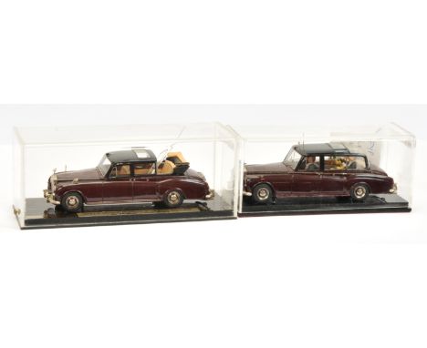 FYP Creations 1/43rd scale - a pair of Rolls Royce models (1) 1962 Phantom V "Queen Mother" by Mulliner / Park Ward, maroon a