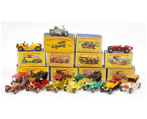 Matchbox Group of Models of Yesteryear - Including (1) Y6 1913 Cadillac - light gold body and chassis, dark red seats and gri