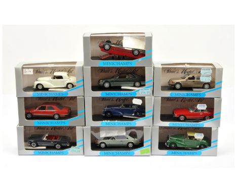 Minichamps (1/43rd scale) a group of Mercedes models to include (1) 3550 300 CE-24 Cabriolet, (2) 032232 280 SL Cabriolet, (3