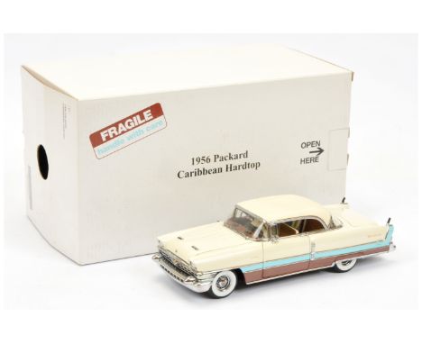 Danbury Mint CMC M-075/A-C 1/24th scale 1956 Packard Caribbean Hardtop - Dover white with light blue body stripe; (2) 1956 Bu