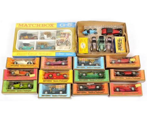 Matchbox Models of Yesteryear group to include G5 "Famous Cars of Yesteryear" 4-piece Gift Set, Y6 Supercharged Bugatti, Y13 