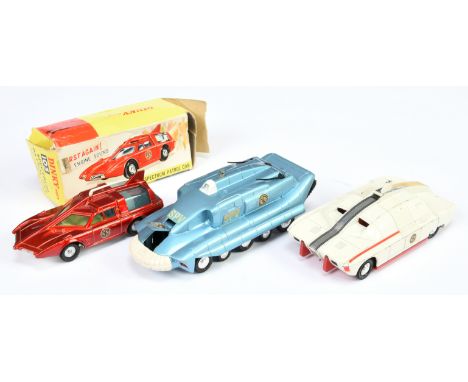 Dinky group of captain scarlet vehicles - to include spectrum 105 complete with radioactive crate; 104 spectrum pursuit vehic