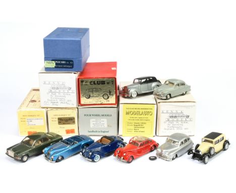 A mixed group of 1/43rd scale models including (1) Replicars BV No.103 Rolls Royce Camargue, (2) Mini Marque 1948 Riley RM8, 