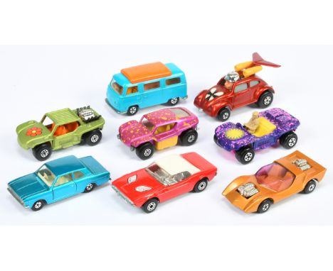 Matchbox Superfast group of early to mid 1970's issue mostly cars - to include (1) 47b beach hopper with rare lemon yellow in