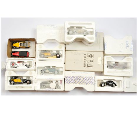 Franklin Mint a group of 1/43 scale model cars including B11PR73 Hispano Suiza, B11WT29 Chevrolet Corvette, B11WL96 Rolls Roy